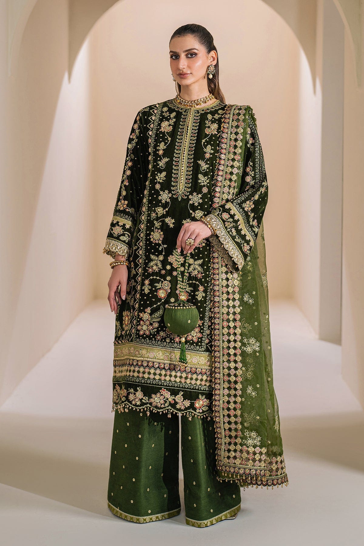 EMBROIDERED VELVET UF-756 full-length primary view