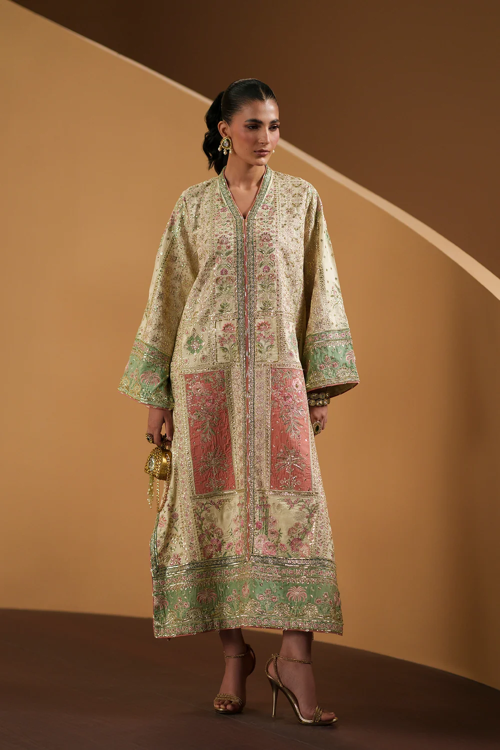 ETHNC 3-Piece Embroidered Suit in Antique White – full outfit view