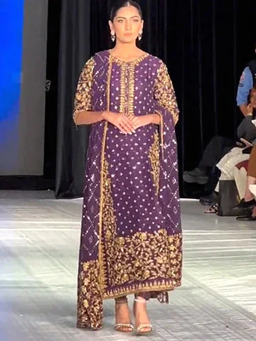 Haris Shakeel Brides - Purple - full outfit view