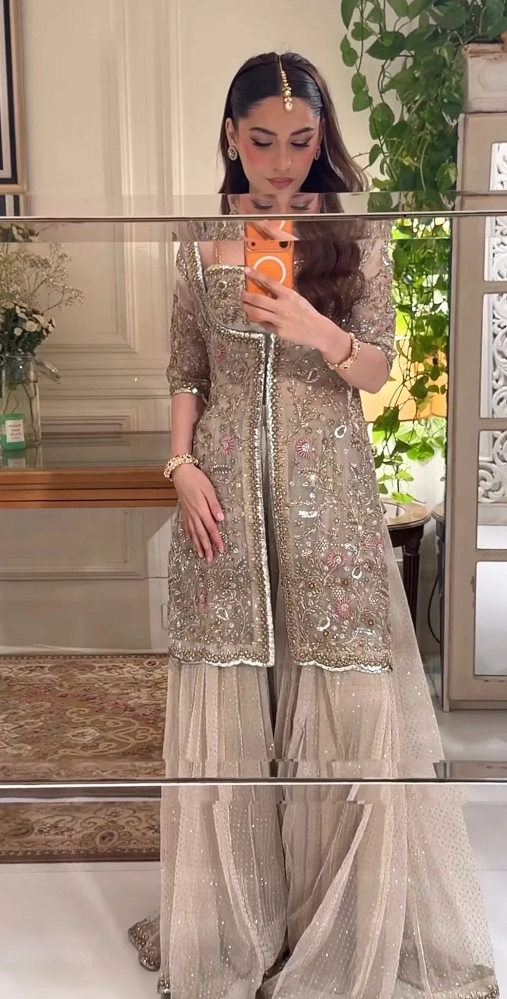 Haris Shakeel - Aleena Khan - full outfit view