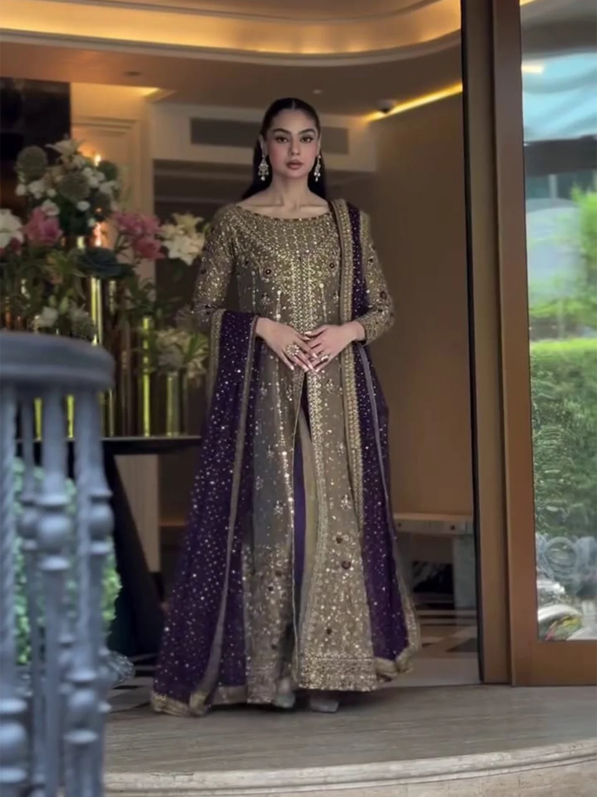 Haris Shakeel Zari Mesuri Gown full-length primary view