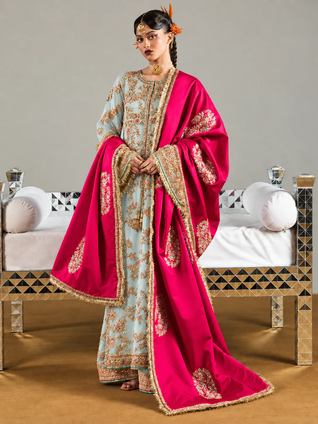 Hussain Rehar – Ruphali (Powder Blue) – full outfit view
