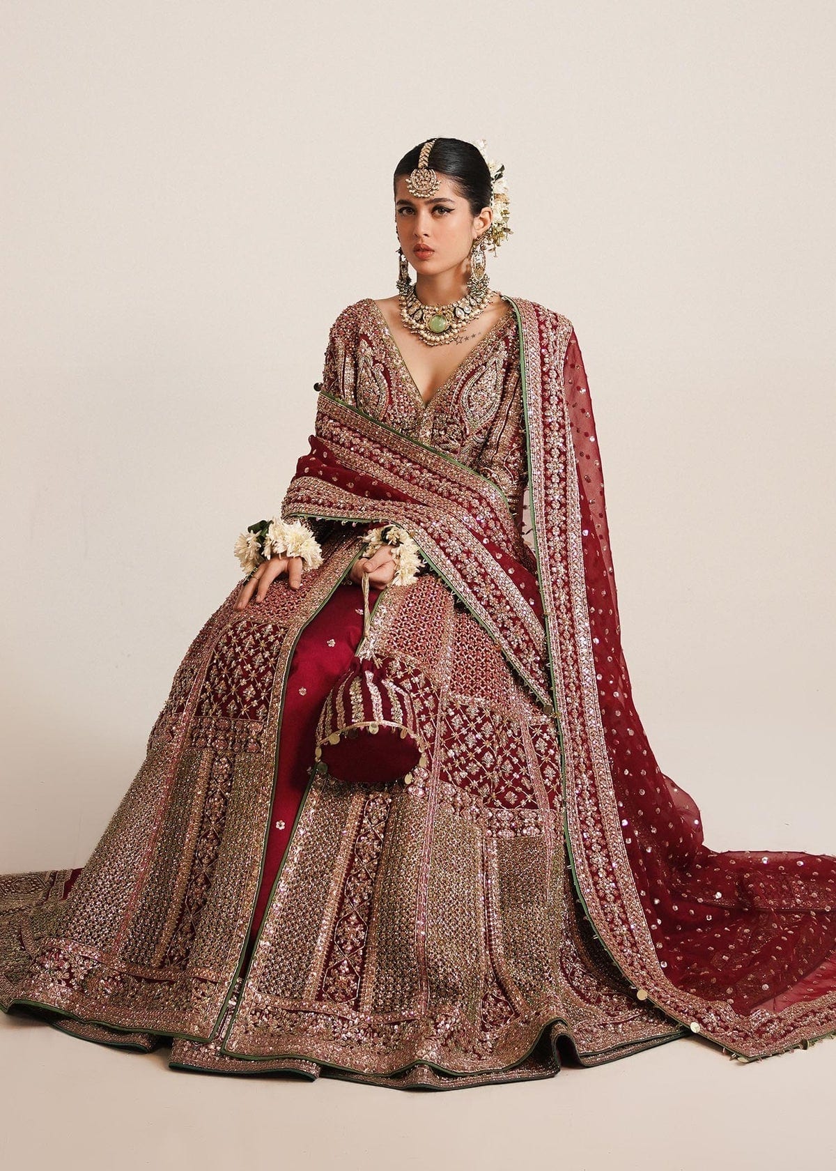 Hussain Rehar - Sarang (Emerald Green Colour Customised) full-length primary view