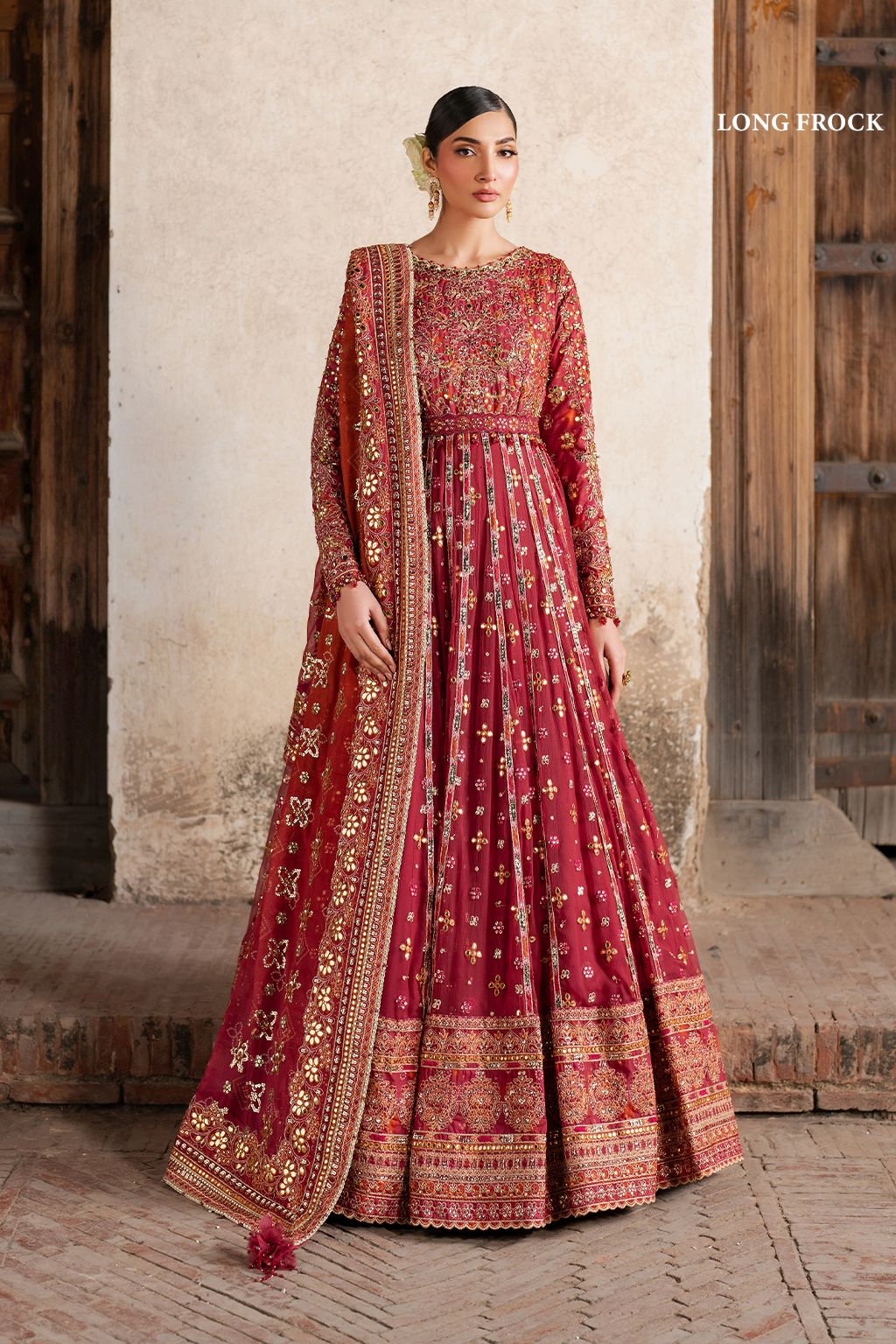 ILC-07 Embroidered Printed Silk full-length primary view