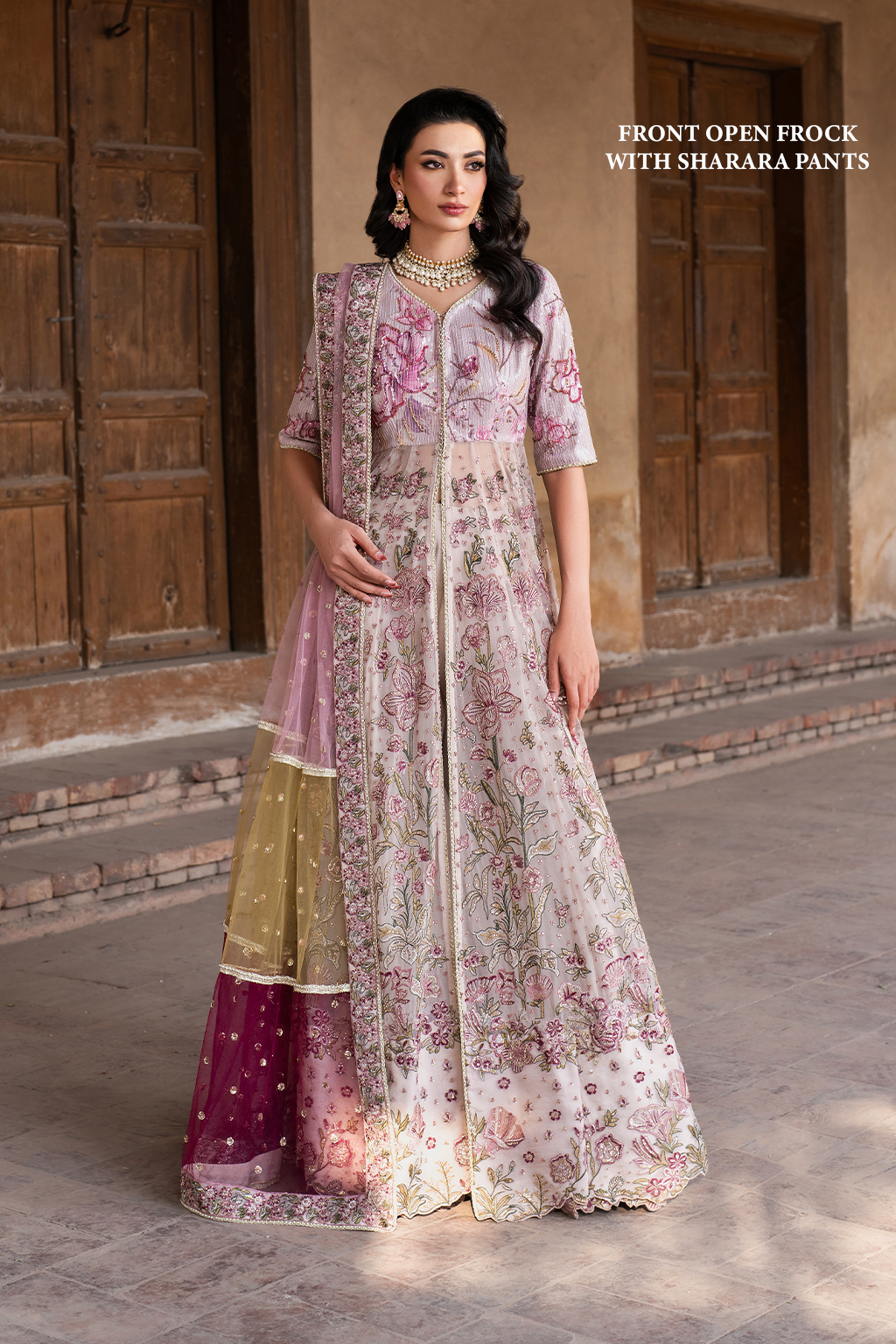 ILC-08 Embroidered Printed Silk full-length primary view