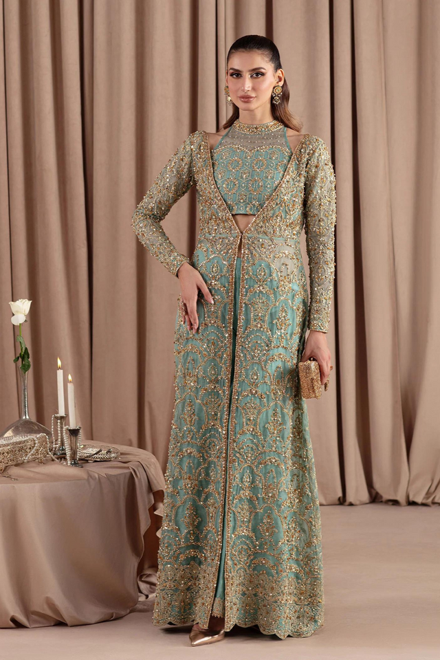 KANWAL MALIK ELARA LUXURY PRET'24- AQUAMARINE full-length primary view