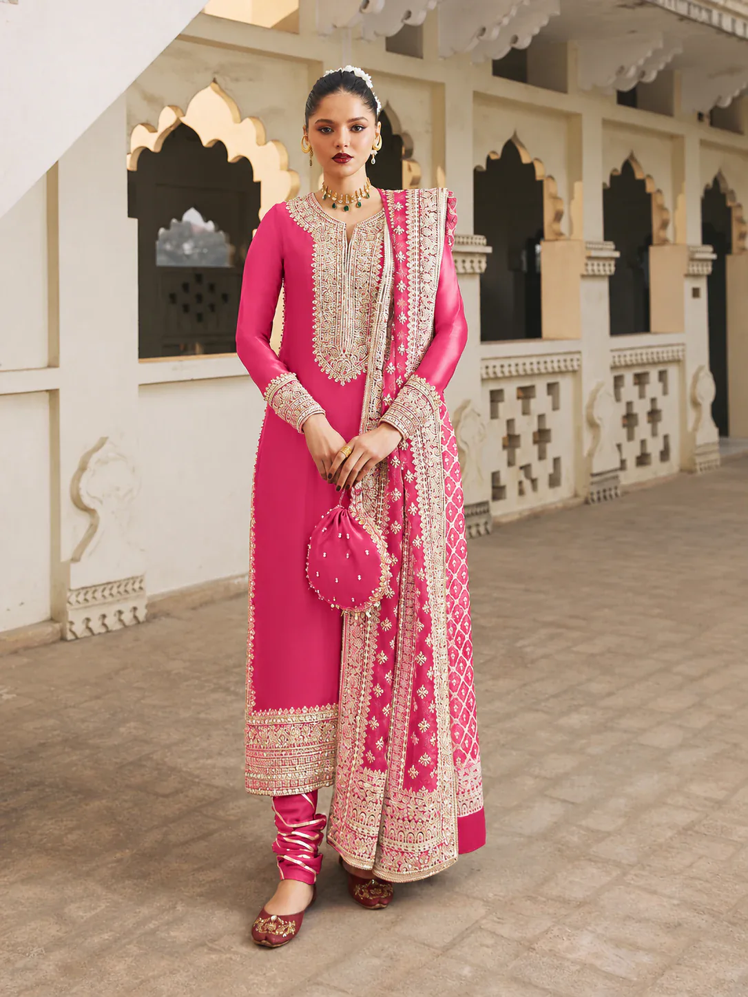 Kanwal Malik – Noreen (Shocking Pink) – full outfit view