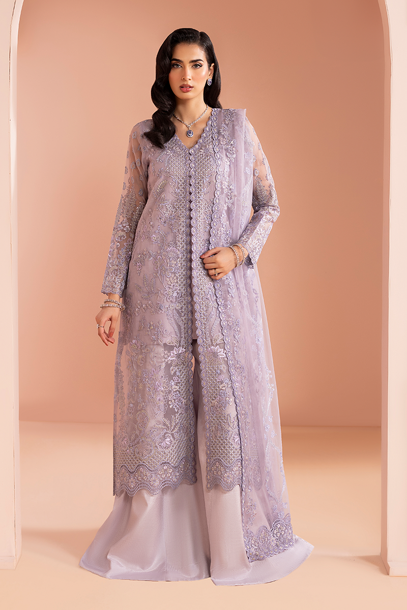 Lavender Mist Embroidered Chiffon full-length primary view