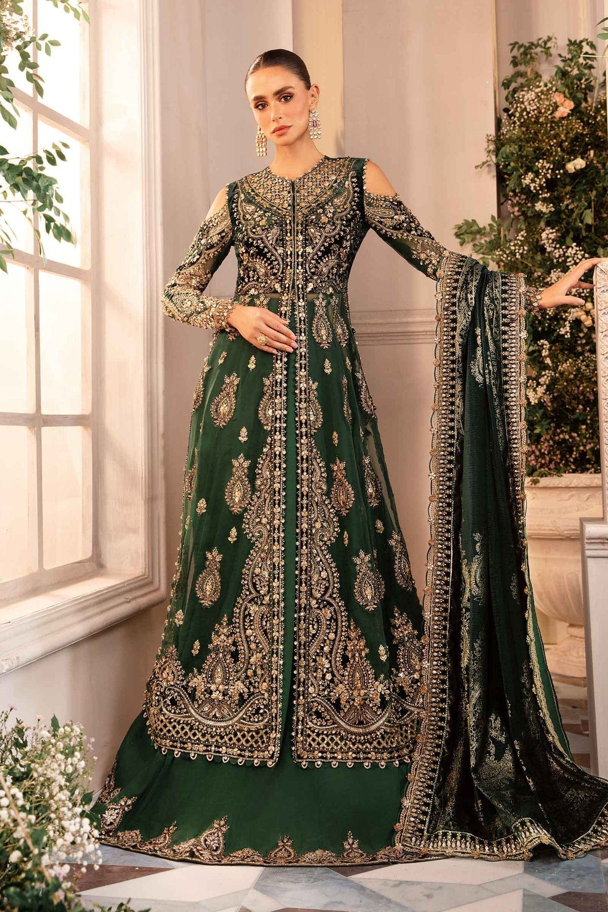 Maria B BD-2904 Emerald Green full-length primary view