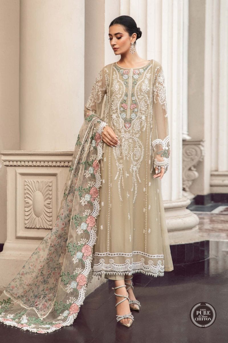 Maria B Chiffon MPC-23-101 Coffee full-length primary view