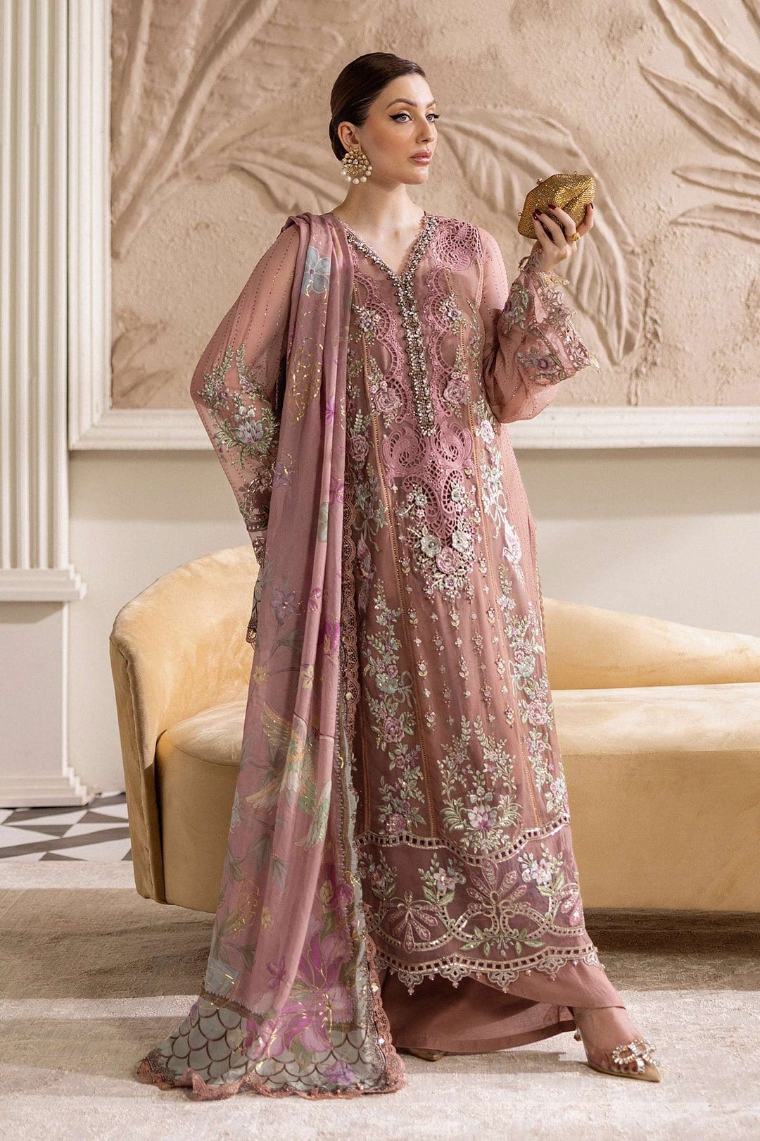 Maria B Chiffons (Tea Pink) full-length primary view