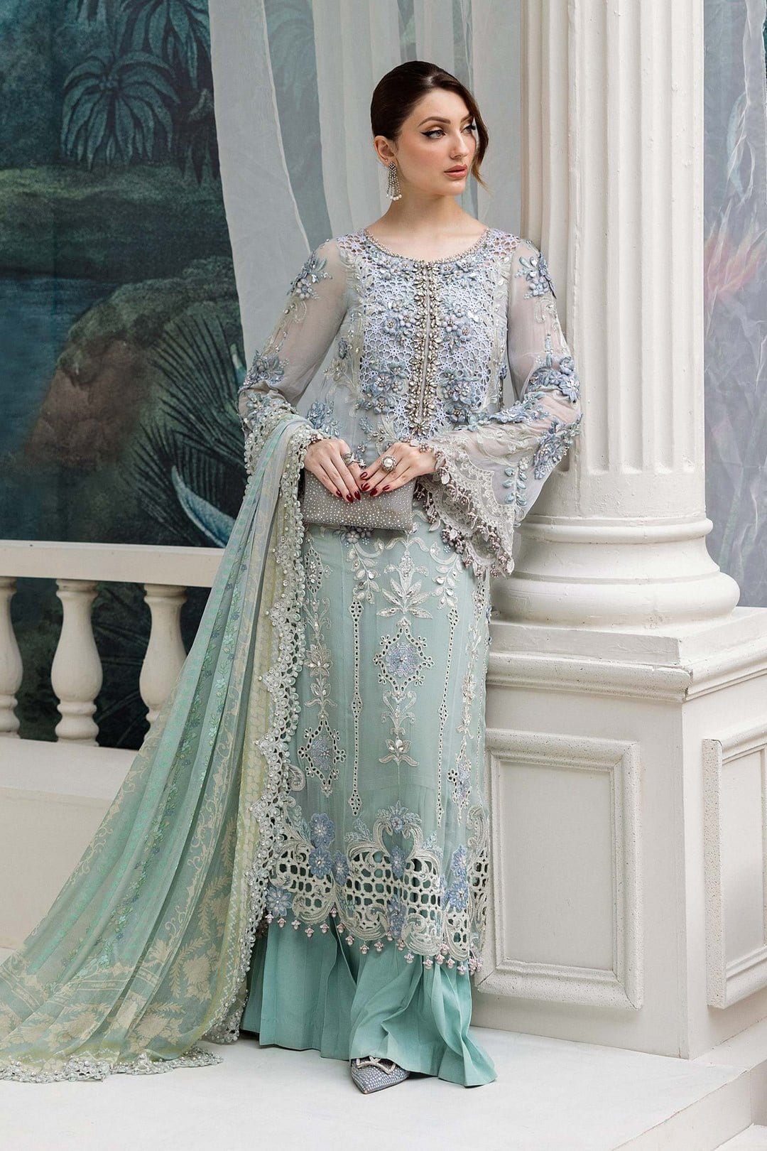 Maria B Chiffons (Aqua) full-length primary view