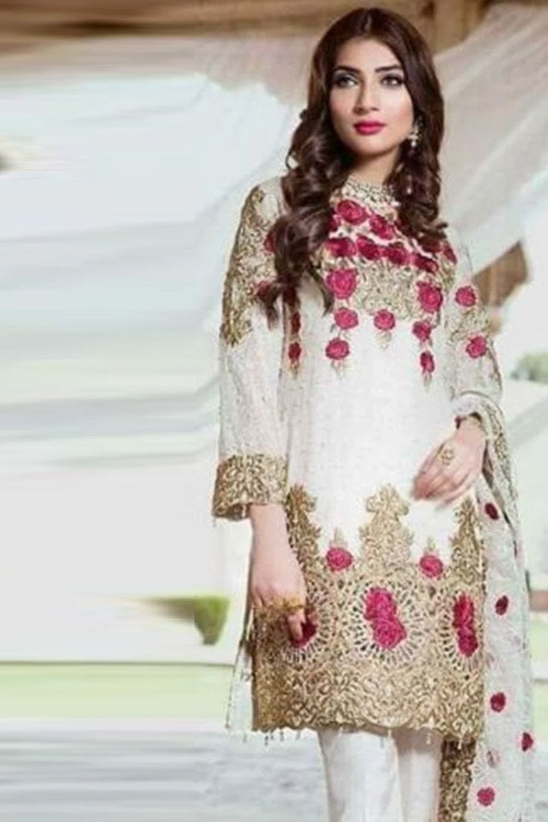 Maria B chiffon collection White full-length primary view