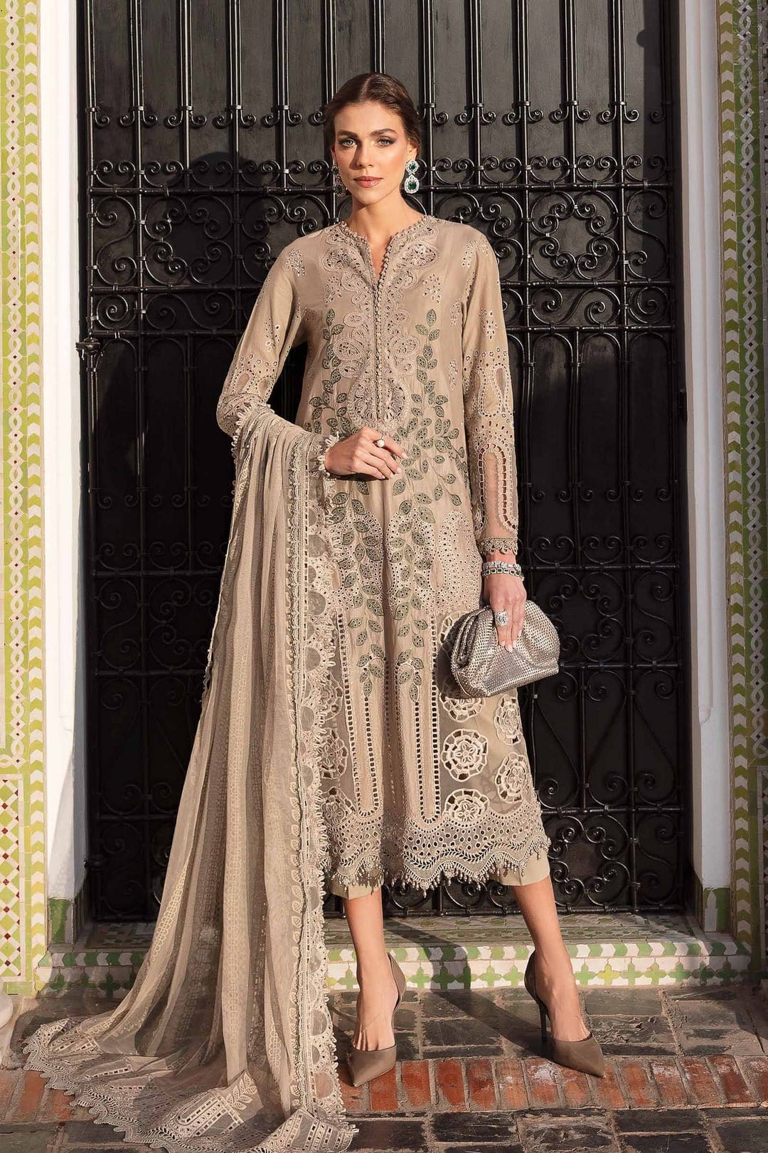 Maria B Luxury Lawn D-2503-A full-length primary view