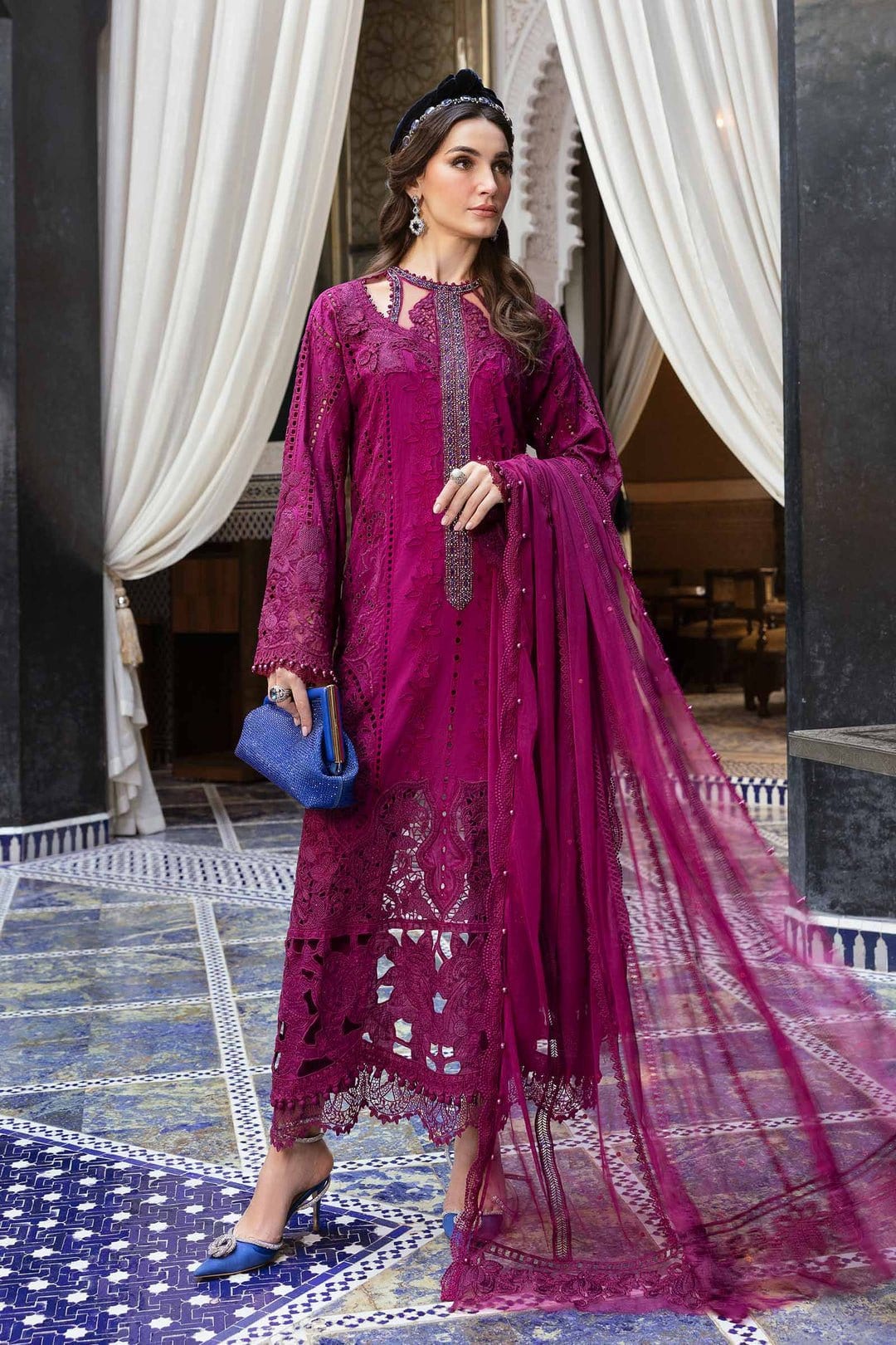 Maria B Luxury Lawn D-2502-B full-length primary view