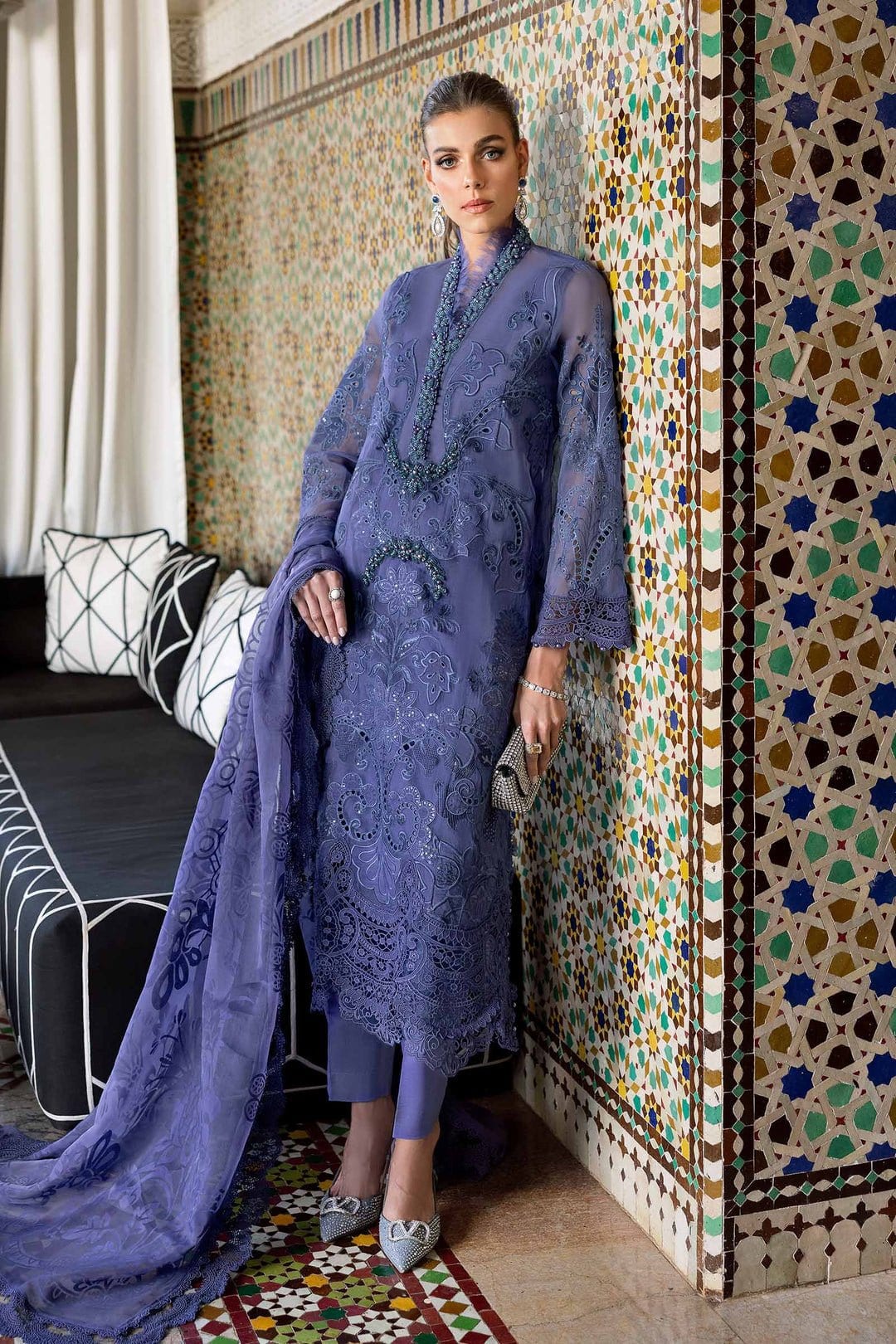 Maria B Luxury Lawn D-2506-B full-length primary view