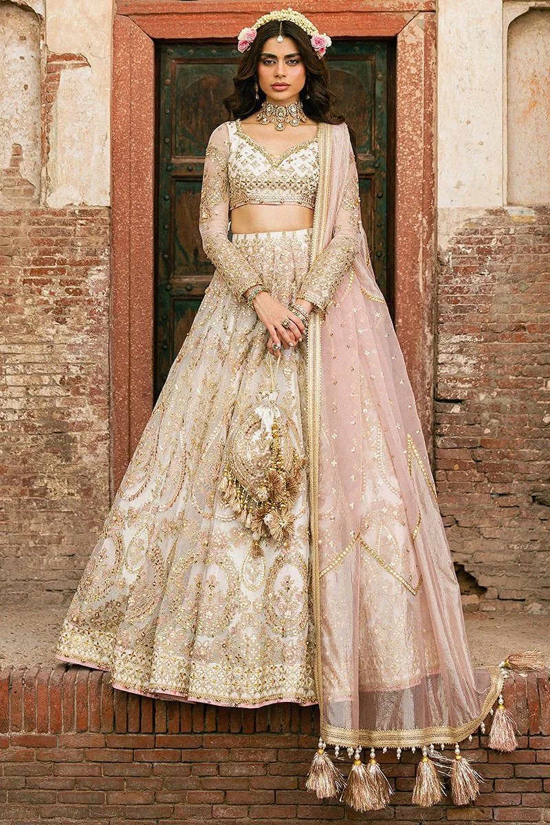 Mohsin Naveed Ranjha – Kohinoor in ivory, blush pink and gold – full outfit view