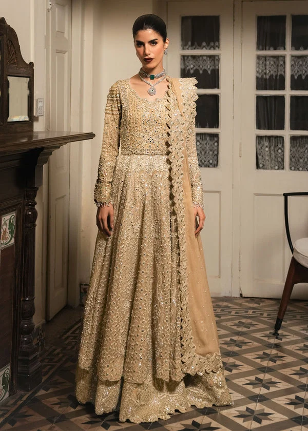 Saira Shakira – Moonveil Champagne Beige full front model view