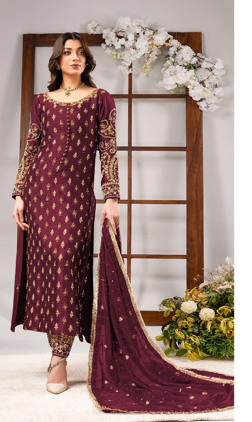 Tangerine - Maroon full-length primary view