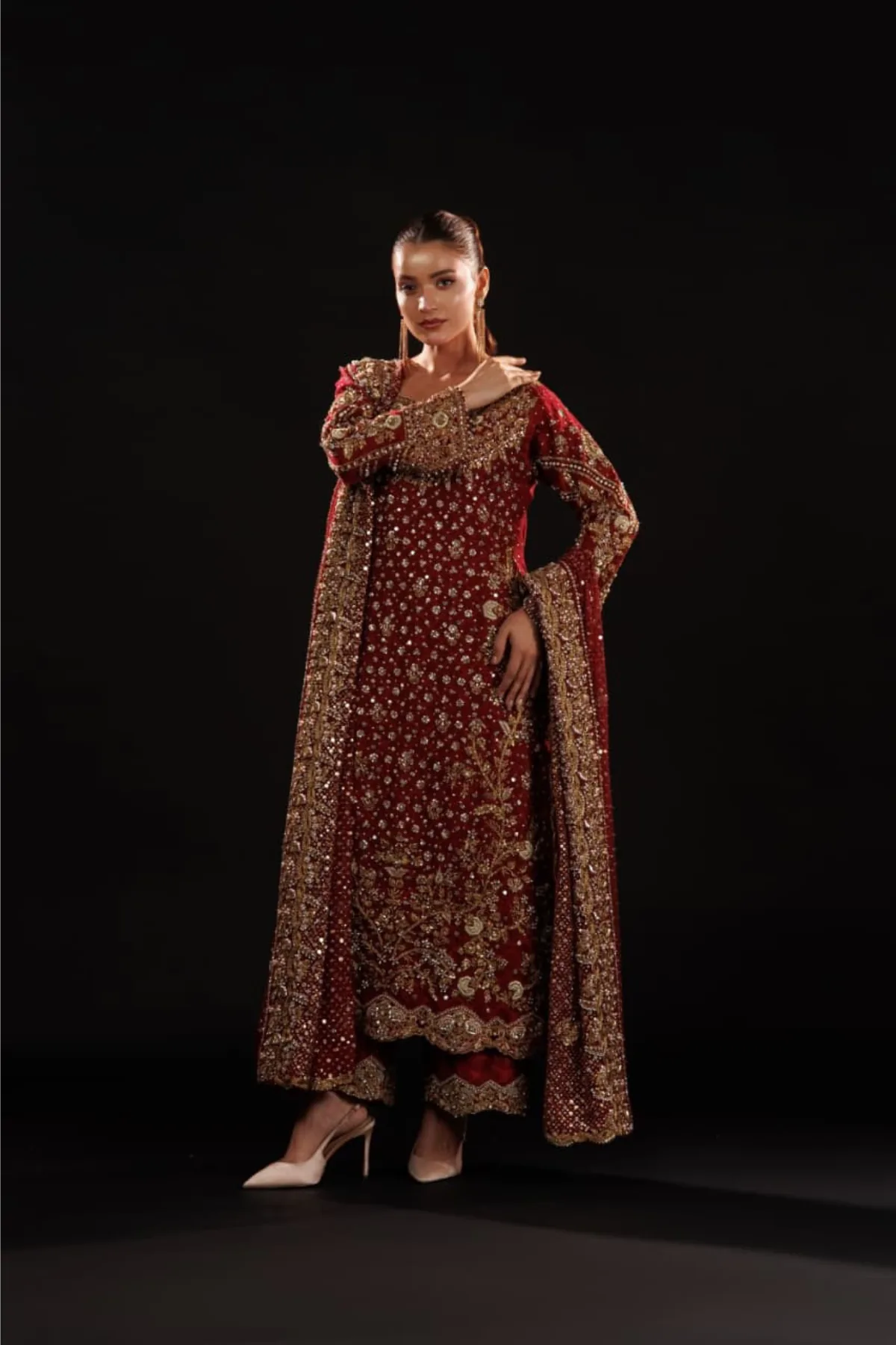 Usama Silk – Crimson Jewelcourt – full outfit view