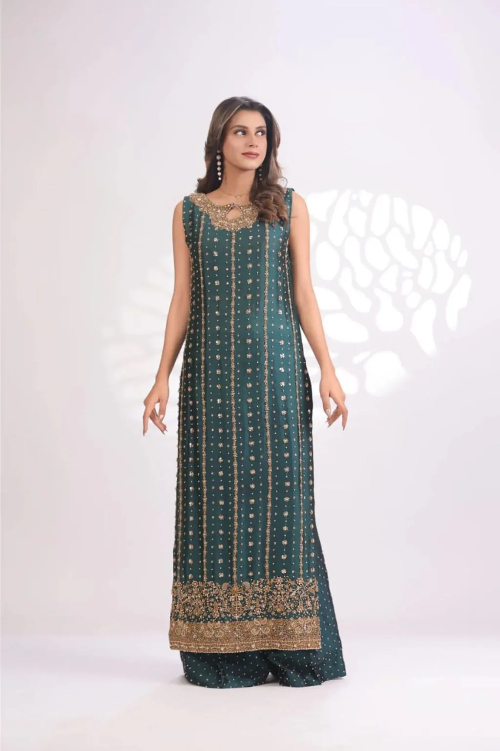 Usama Silk – Teal Luxe – full outfit view