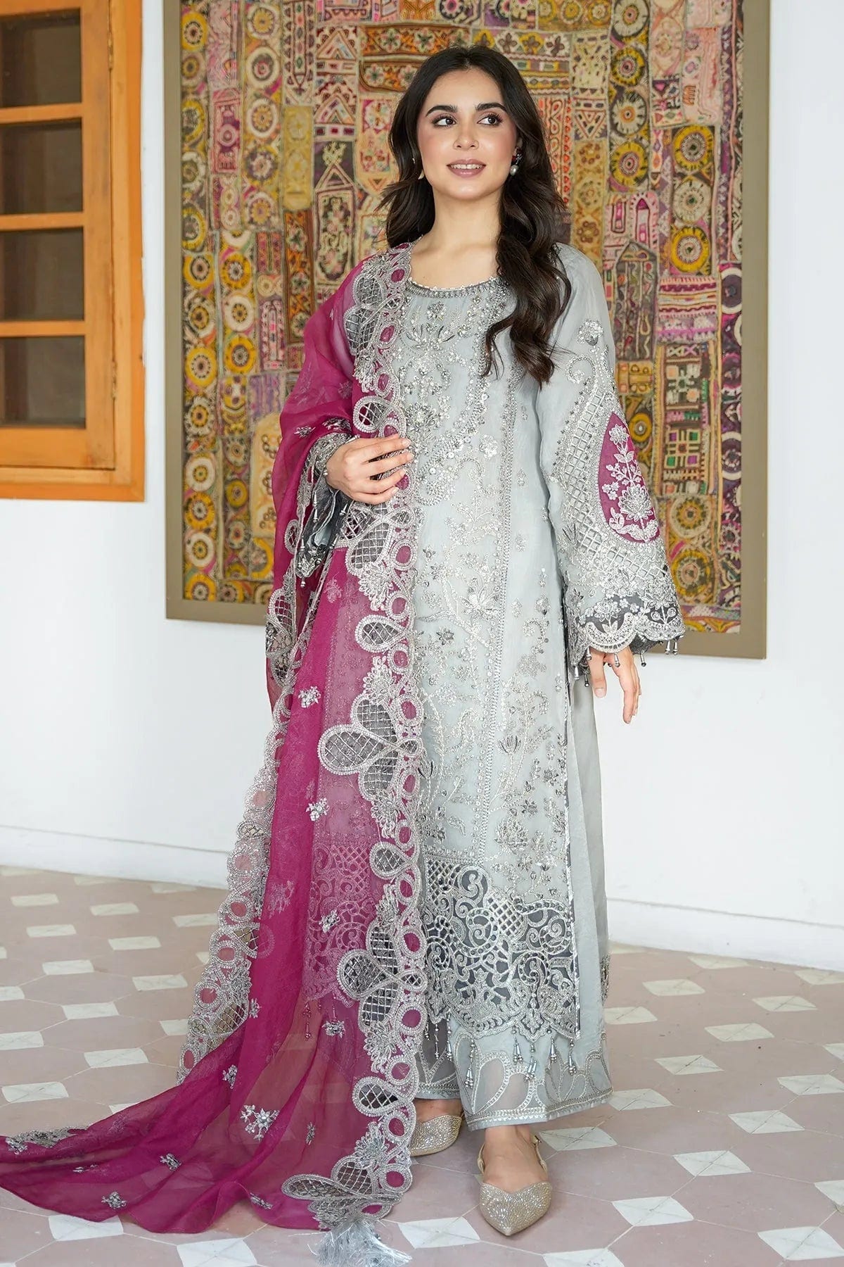 Zareen chiffon dress full-length primary view